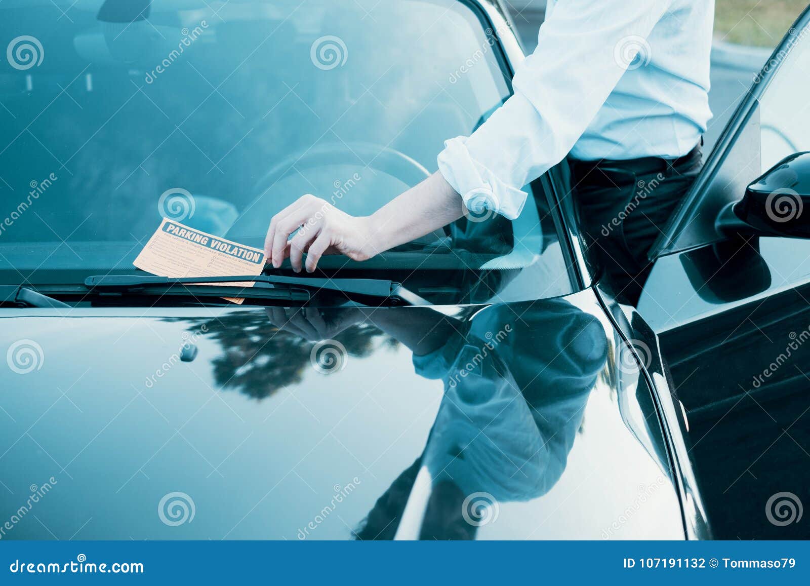 Parking Violation Ticket Fine on Windshield Stock Photo Image of