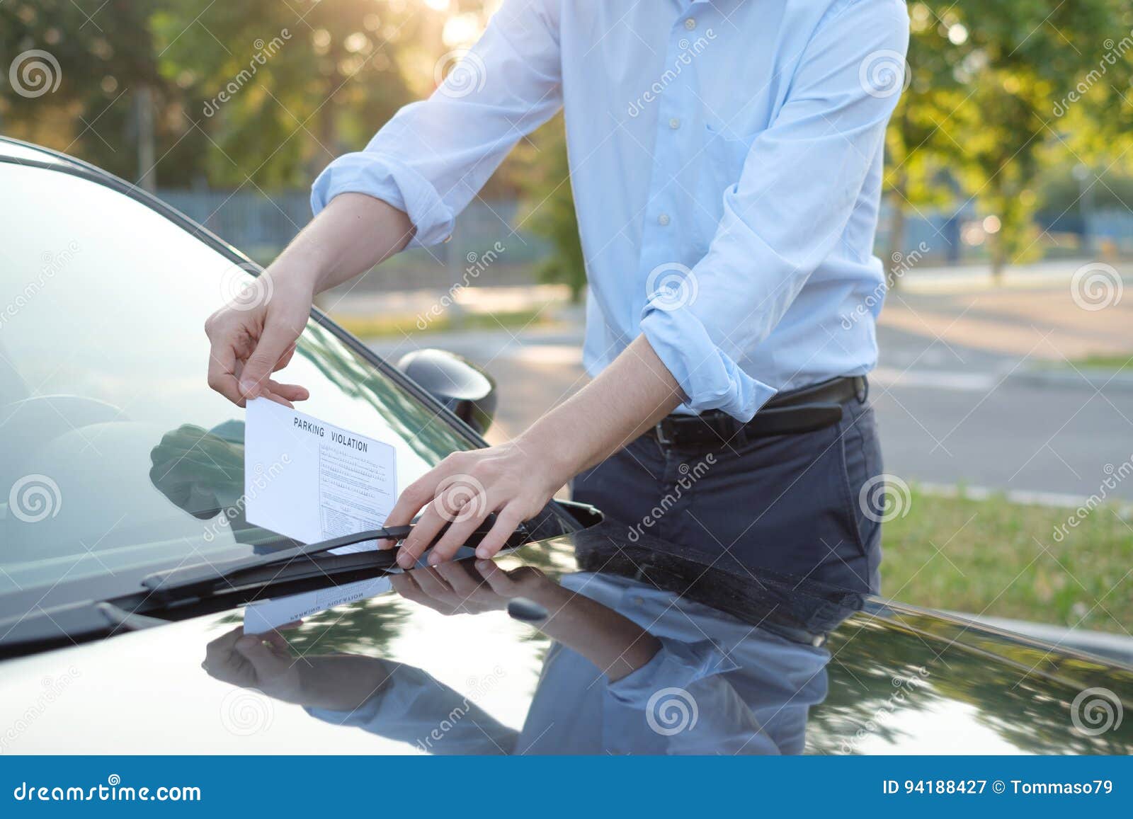 Parking Violation Ticket Fine on Windshield Stock Image Image of