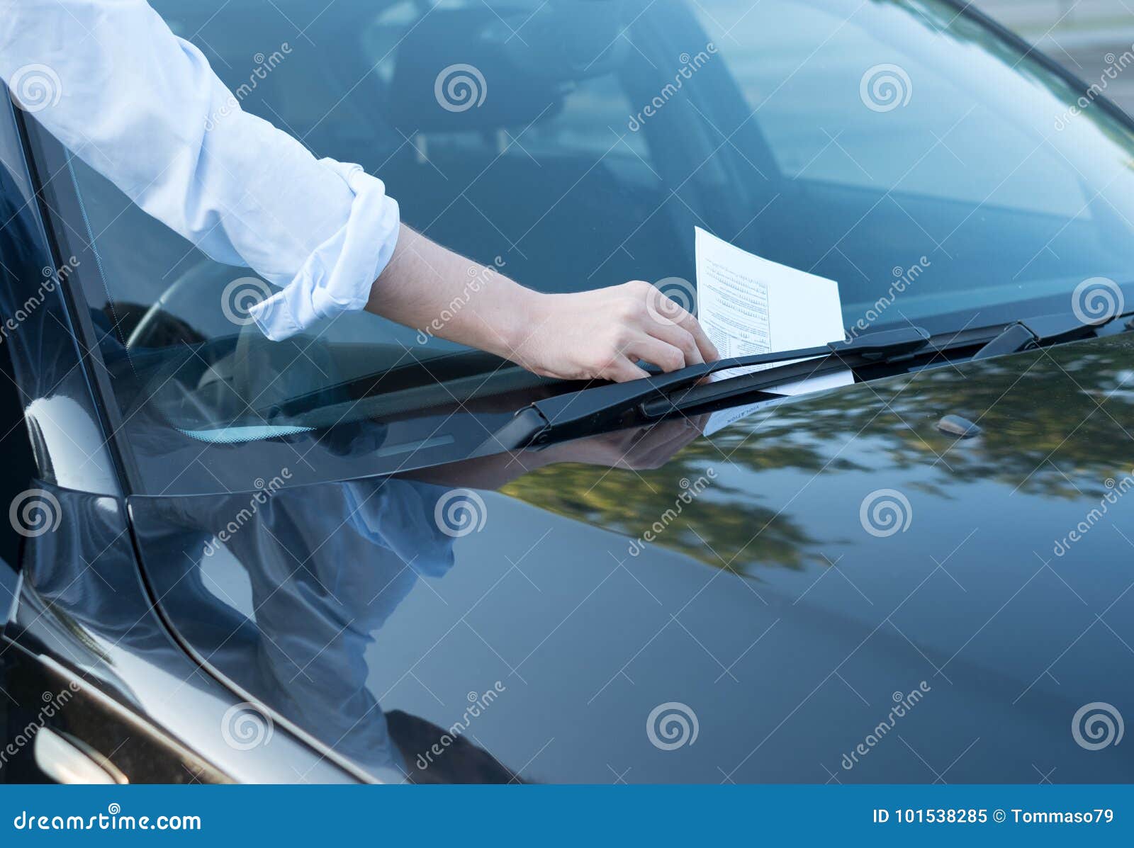 Parking Violation Ticket Fine on Windshield Stock Image Image of