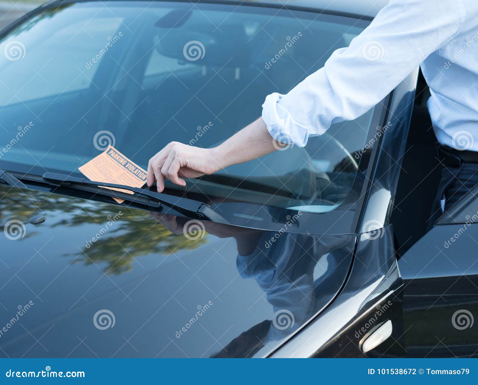 Parking Violation Ticket Fine on Windshield Stock Photo Image of