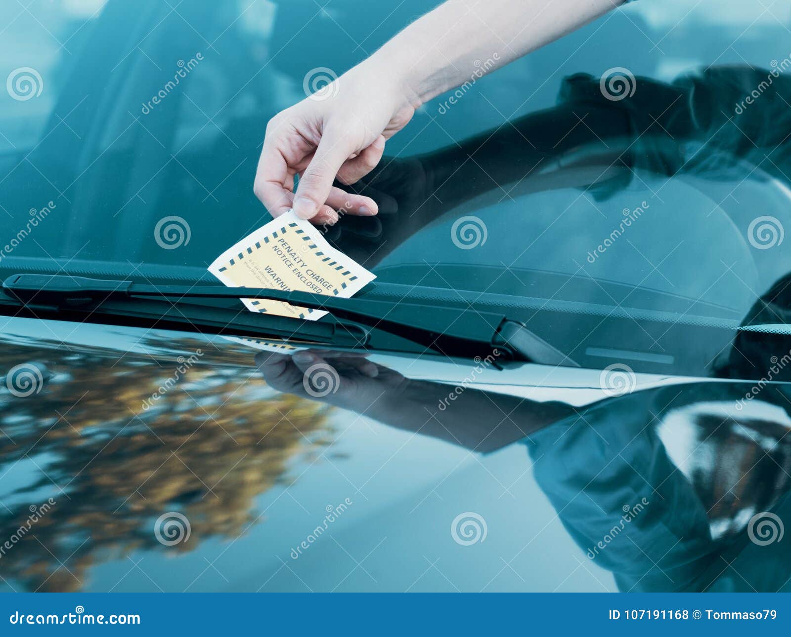 Parking Violation Ticket Fine on Windshield Stock Photo Image of