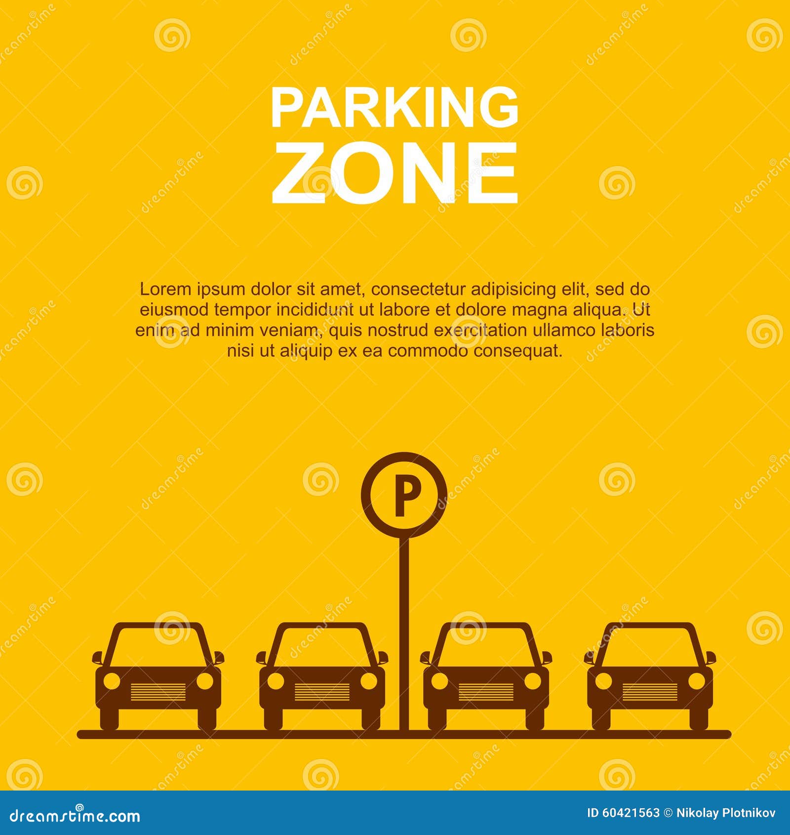 Parking Zone Yellow Background. Vector Stock Vector Illustration of