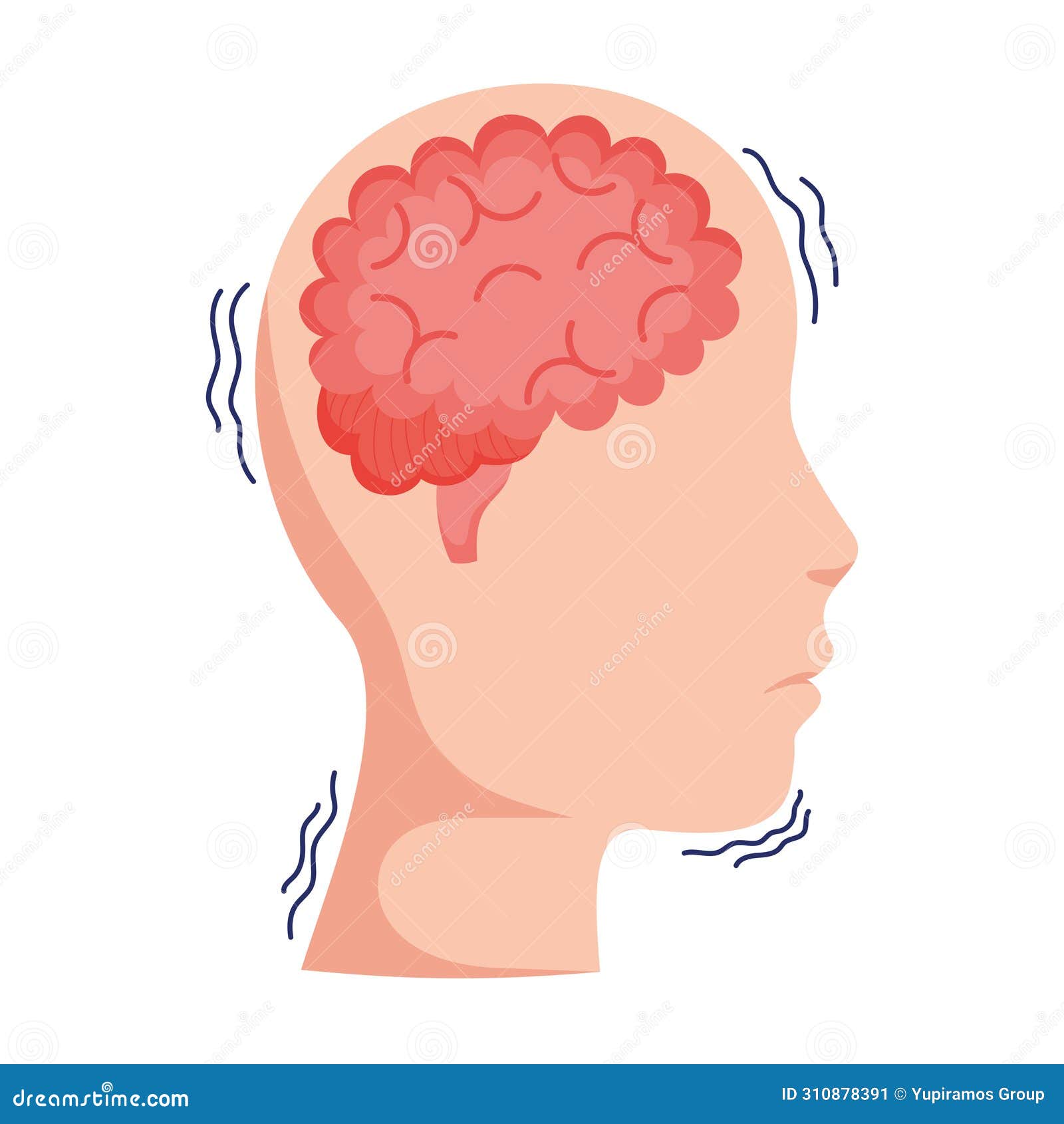 Parkinson Profile Head Shaking Stock Vector Illustration of vector