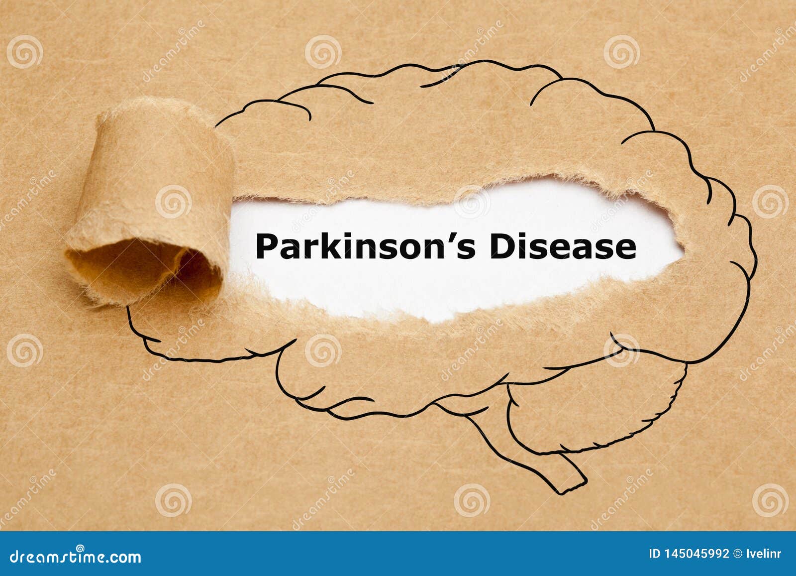 parkinsons disease torn paper concept