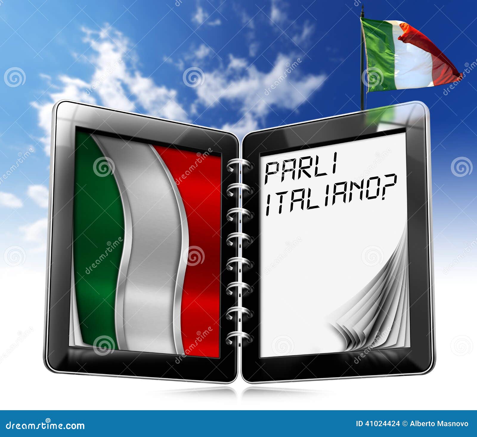 Parli Italiano? - Tablet Computer Stock Illustration - Illustration of ...