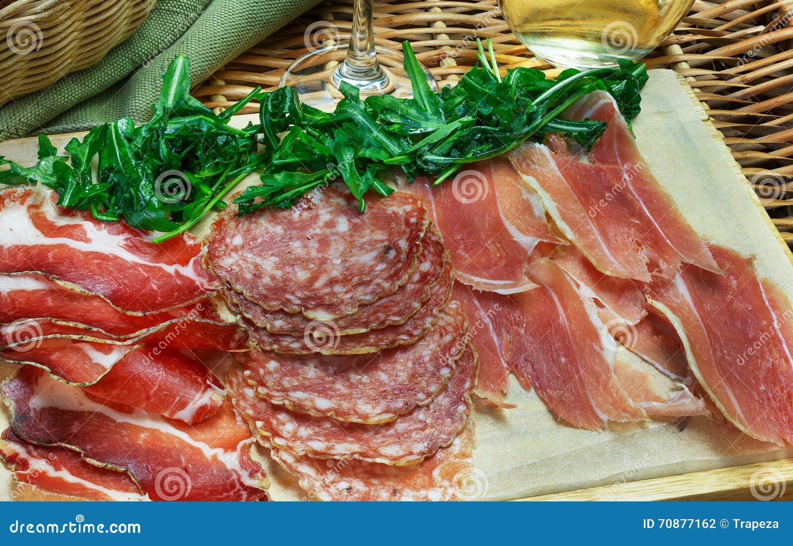 Parma Ham (jamon) Traditional Italian Meat Specialties Stock Photo