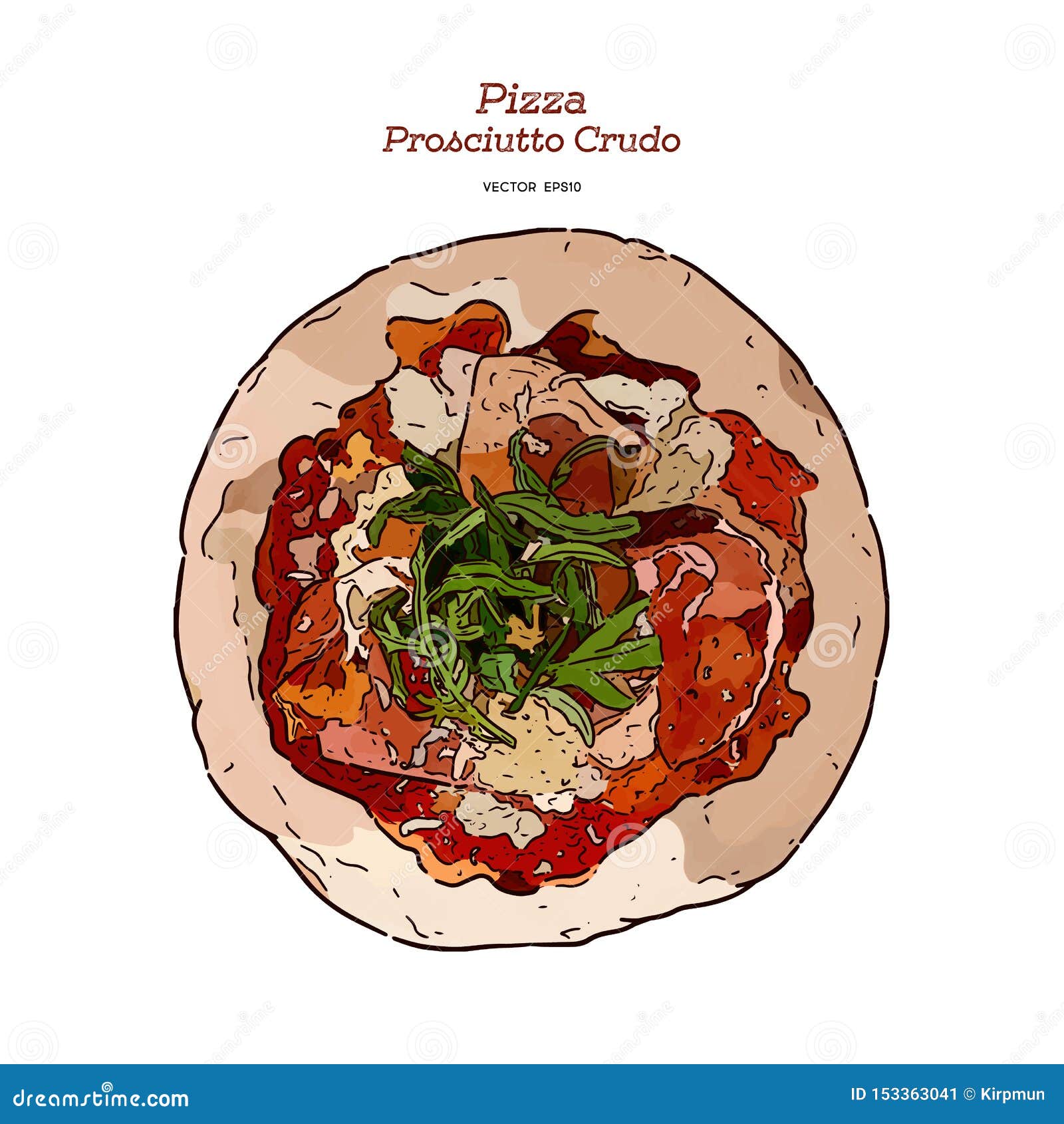 Pizza de jamón de parma