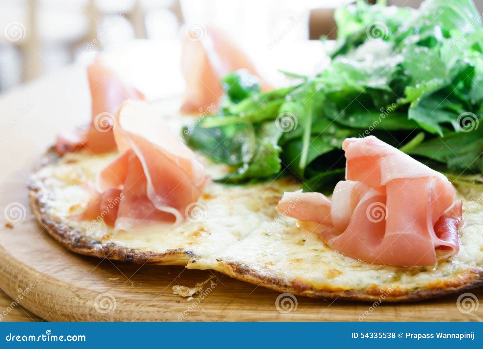 Parma ham pizza stock photo. Image of italian, baked 54335538
