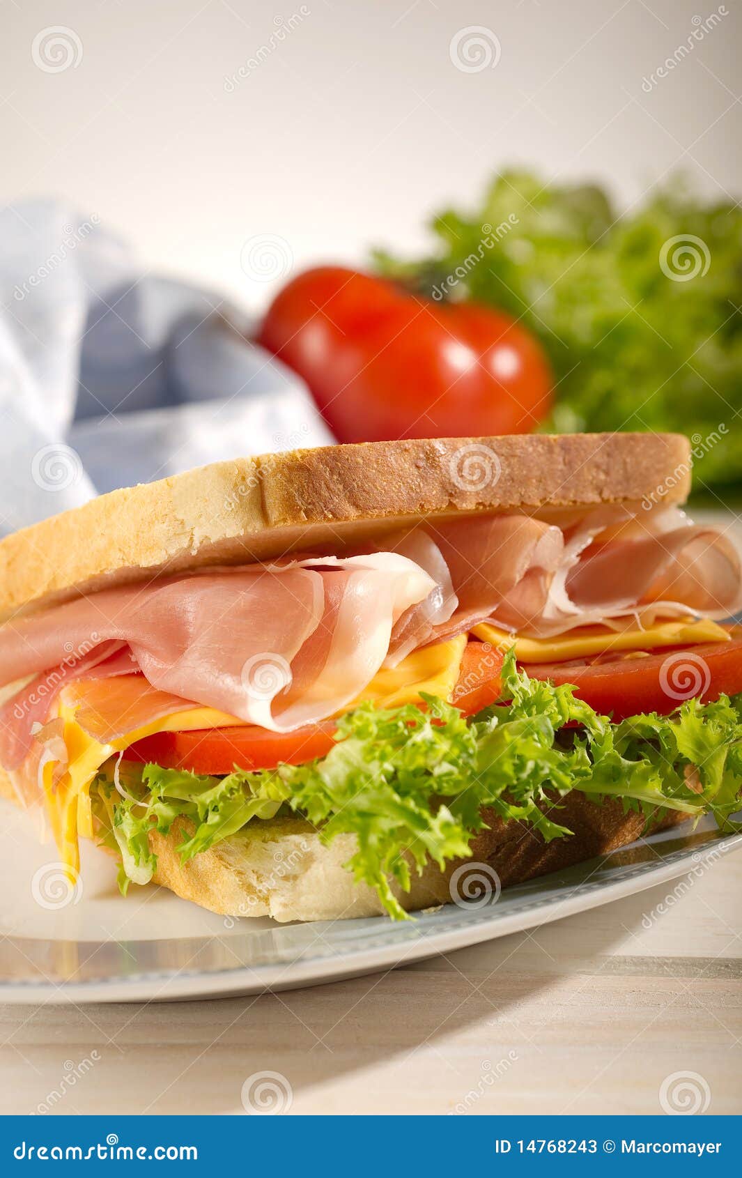 Parma ham sandwich stock image. Image of fast, meal, glass 14768243