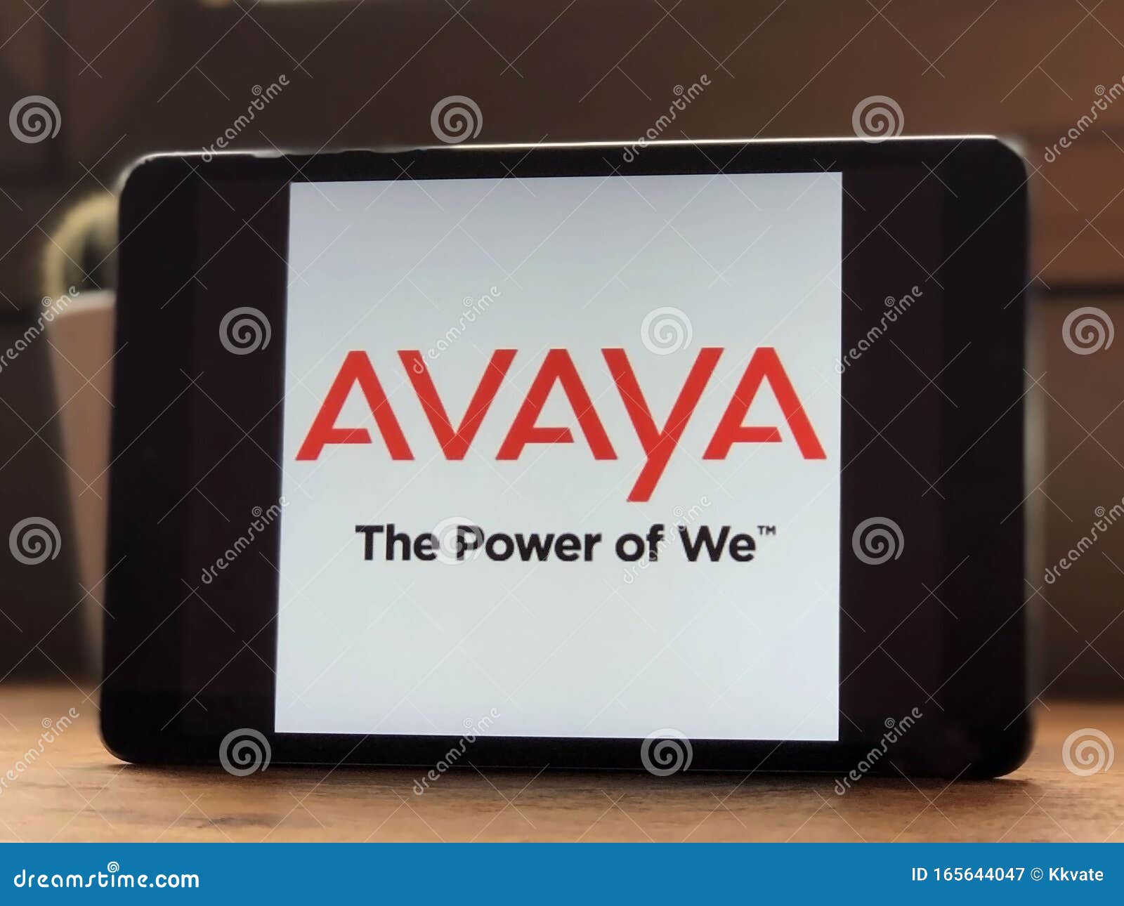 September 2019 Parma, Italy: Avaya Company Logo Icon on Tablet Screen