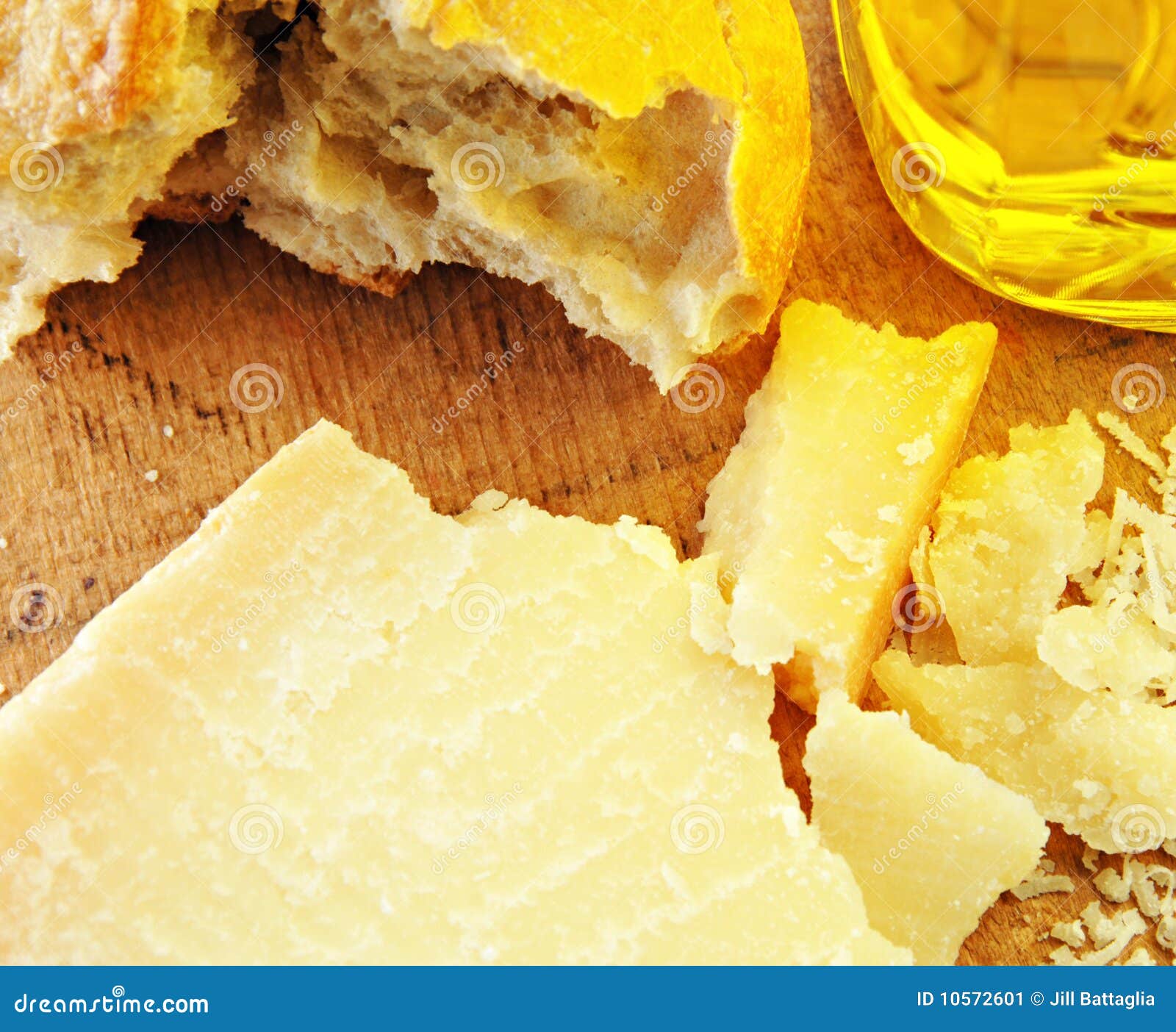 Parmesan Cheese with Bread and Olive Oil Stock Image Image of grated