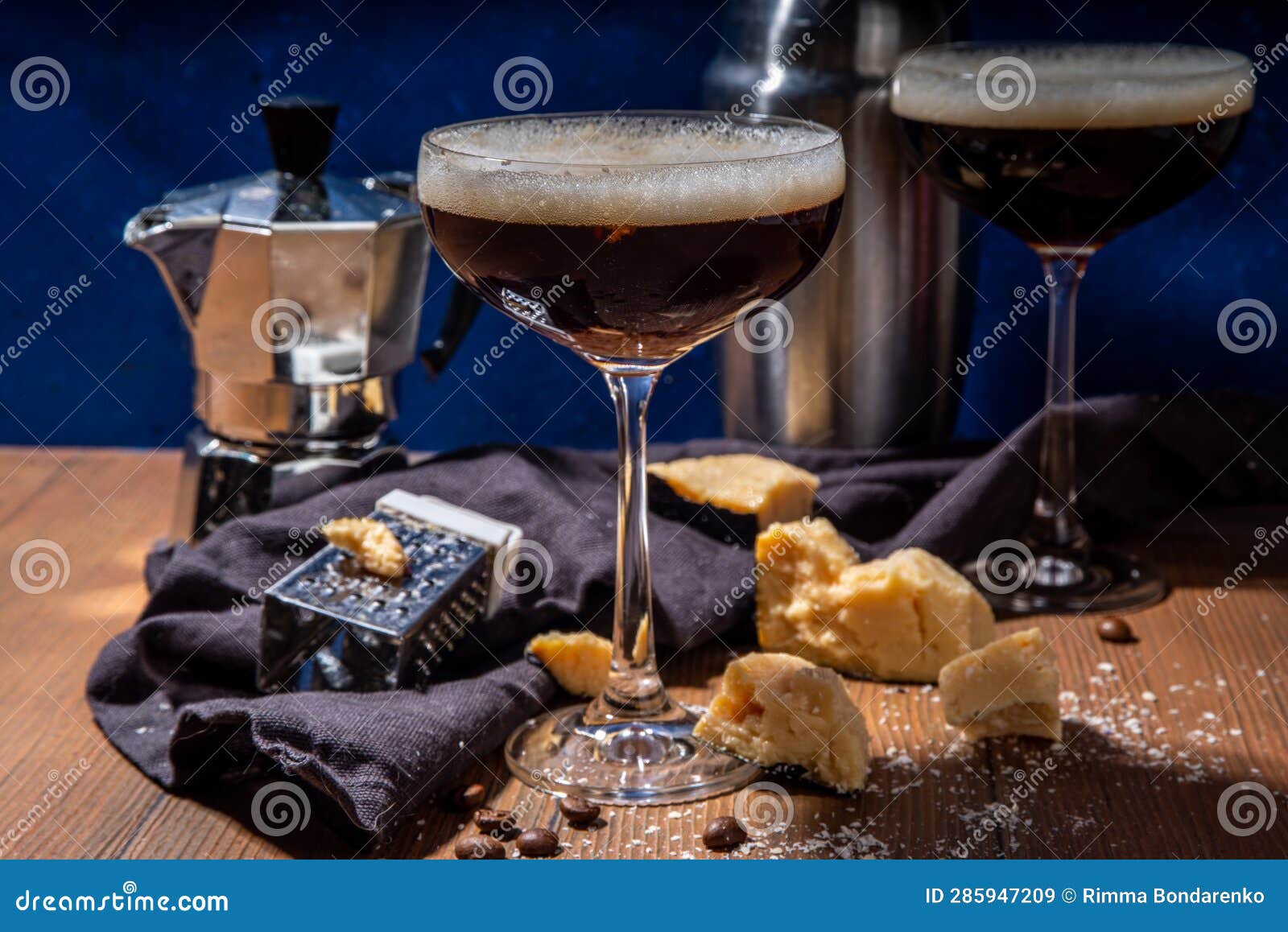 Parmesan Cheese Espresso Martini Cocktail Stock Image Image of