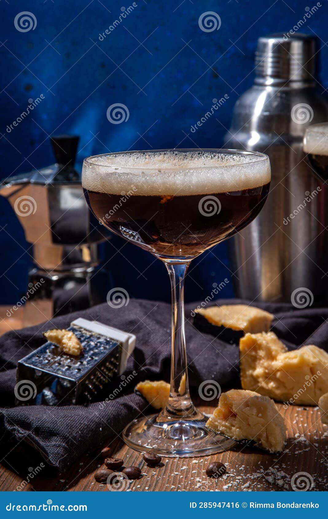Parmesan Cheese Espresso Martini Cocktail Stock Photo Image of