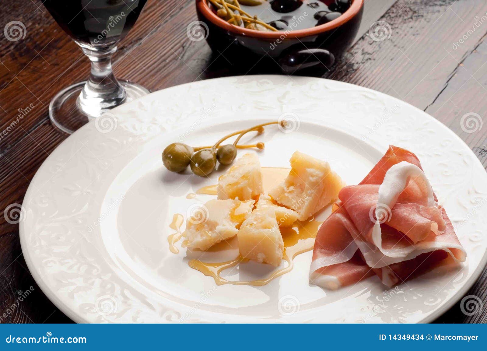 Parmesan Cheese with Parma Ham Stock Photo Image of delicatessen