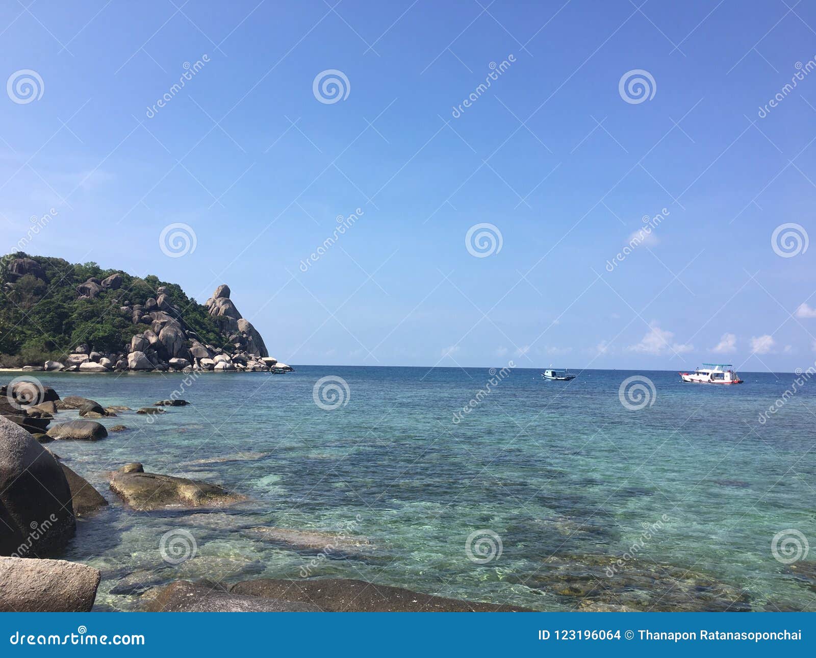 Sea View stock photo. Image of view, clearsky, rock - 123196064