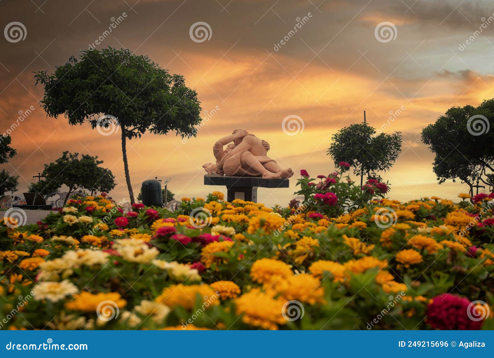 parque del amor in the tourist section of miraflores of lima, peru