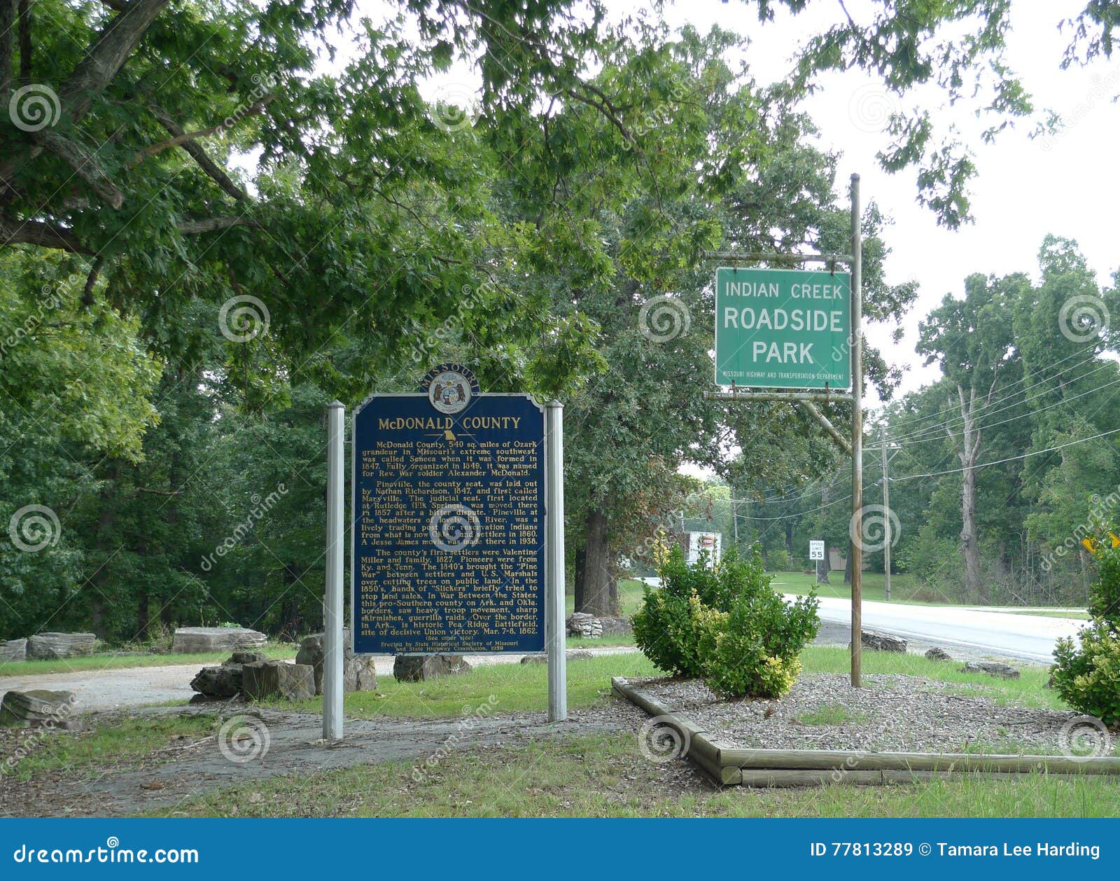 Parque Indiano Da Borda Da Estrada Da Angra, Lanagan, MO Imagem de