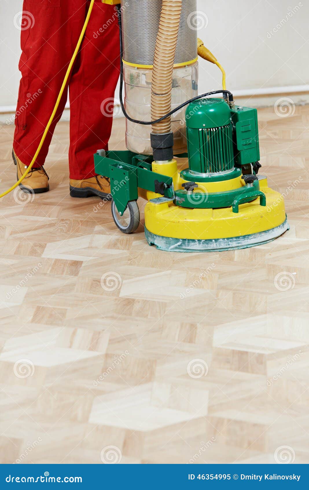 Parquet Floor Maintenance by Grinding Machine Stock Image Image of