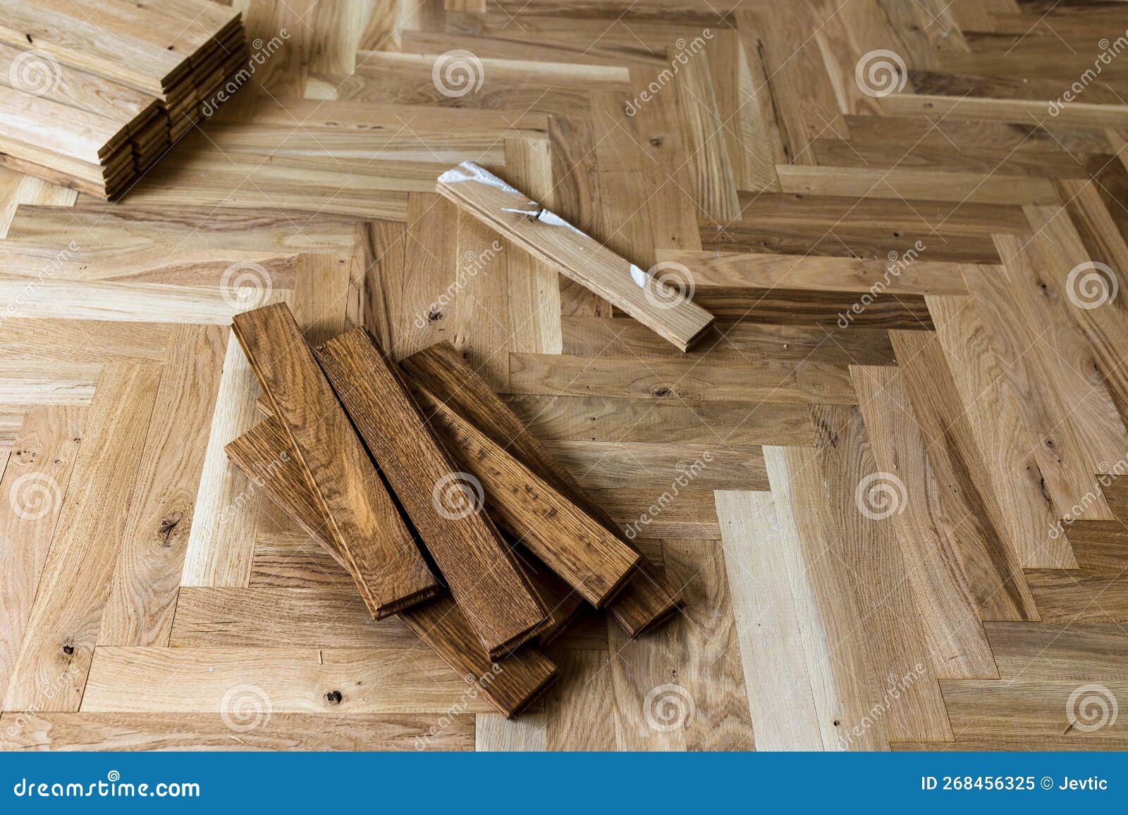 Parquet Installation in Herringbone Arrangement Stock Image Image of