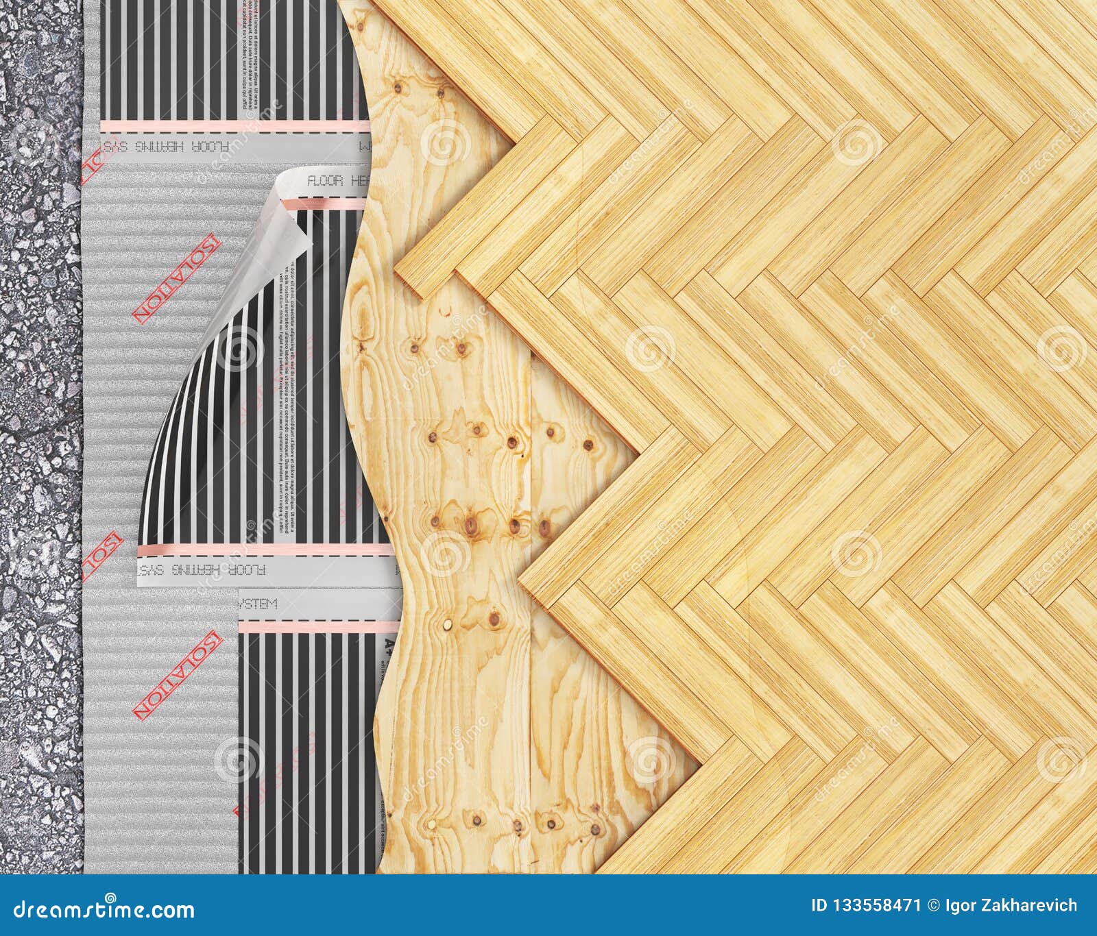 Parquet Plank With Floor Heating Stock Image Image Of Heat