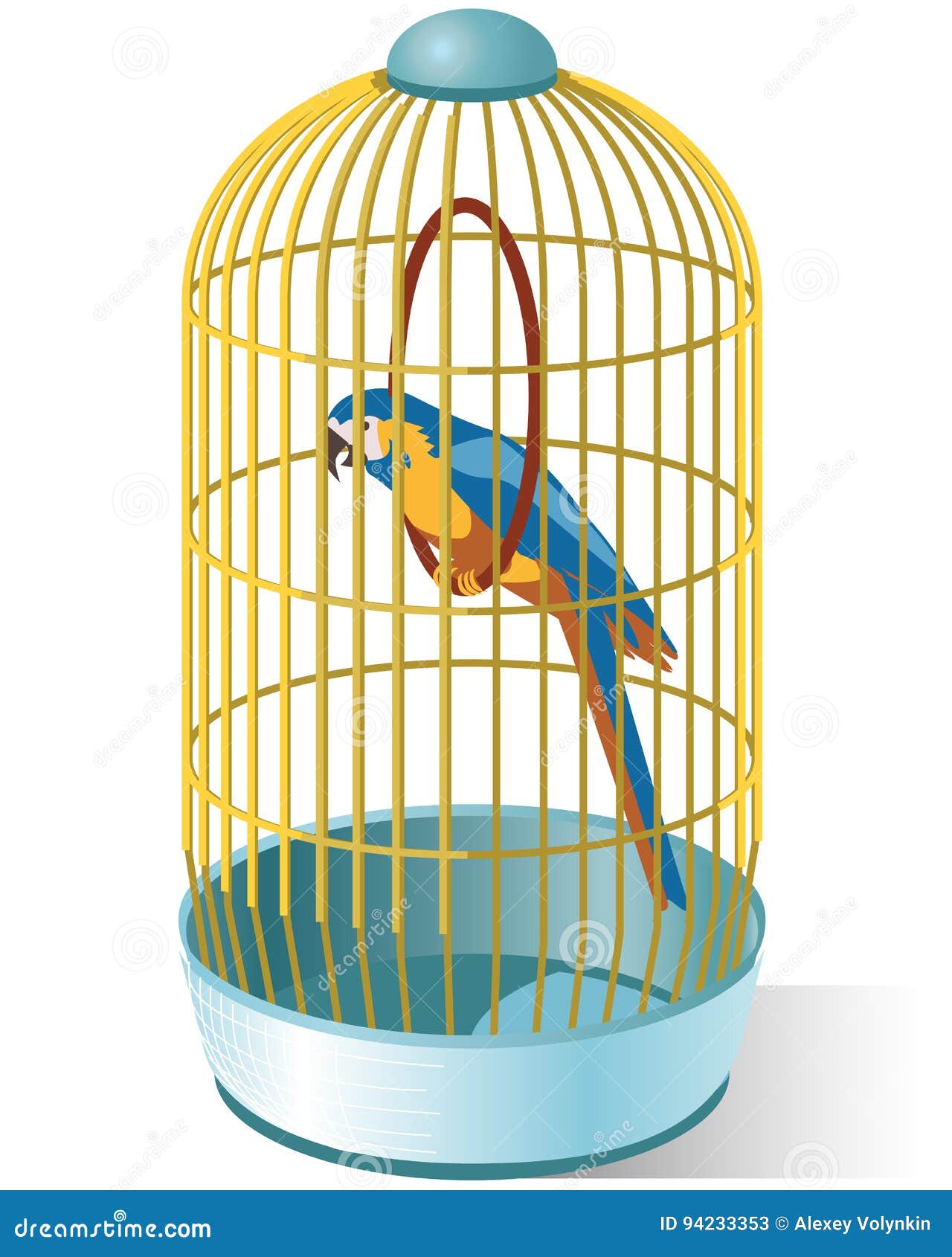 Parrot in a cage stock vector. Illustration of flight 94233353