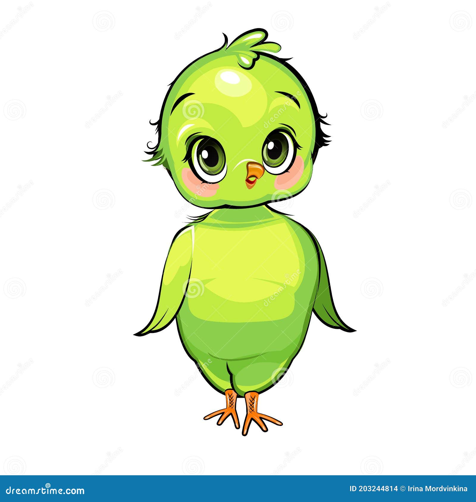 Parrot Girl. Funny Chick. Cute and Funny Baby Bird. the Isolated Object on a  White Background. Illustration Stock Vector - Illustration of character,  colorful: 203244814