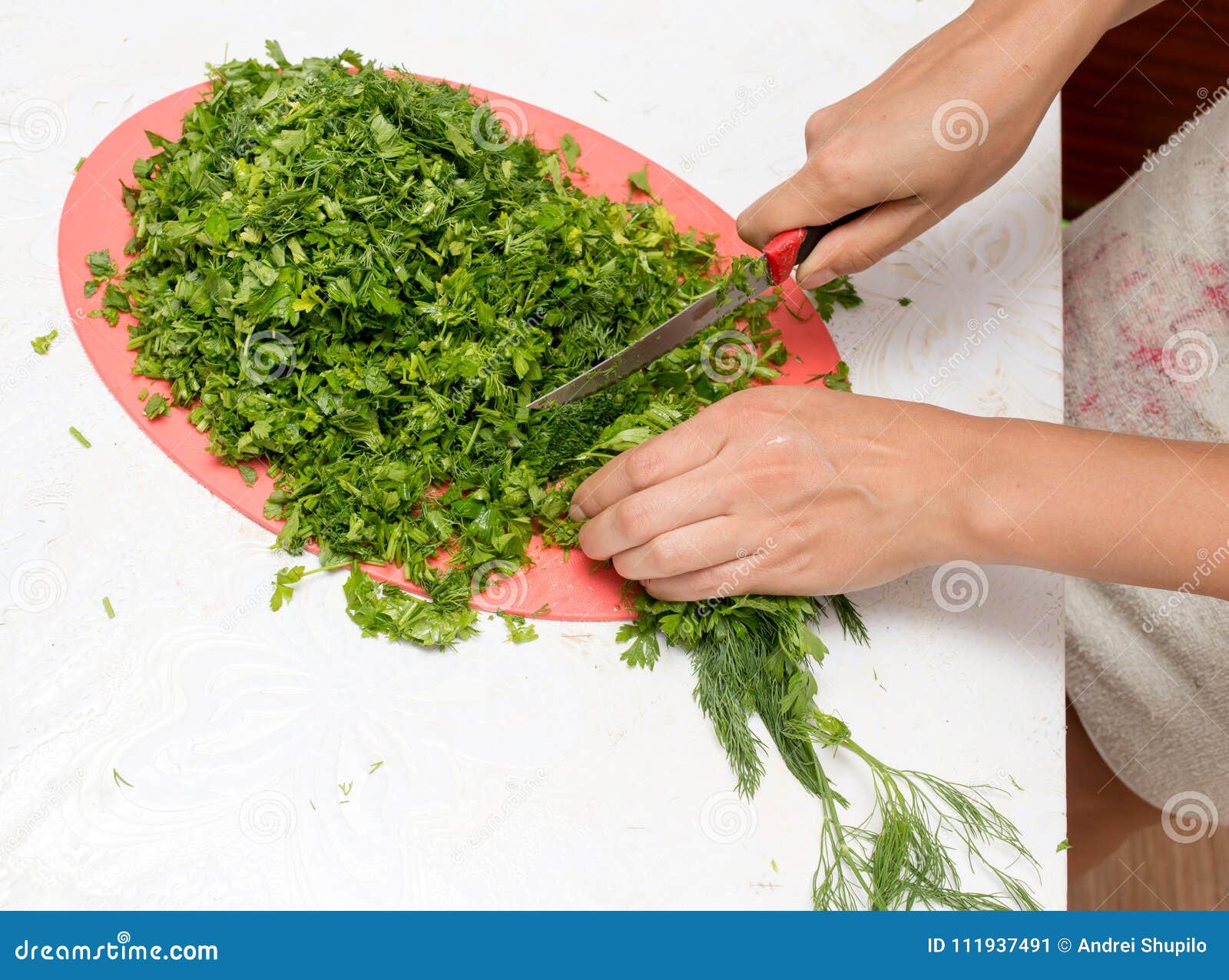 Parsley and Dill in the Kitchen Stock Image Image of organic, board