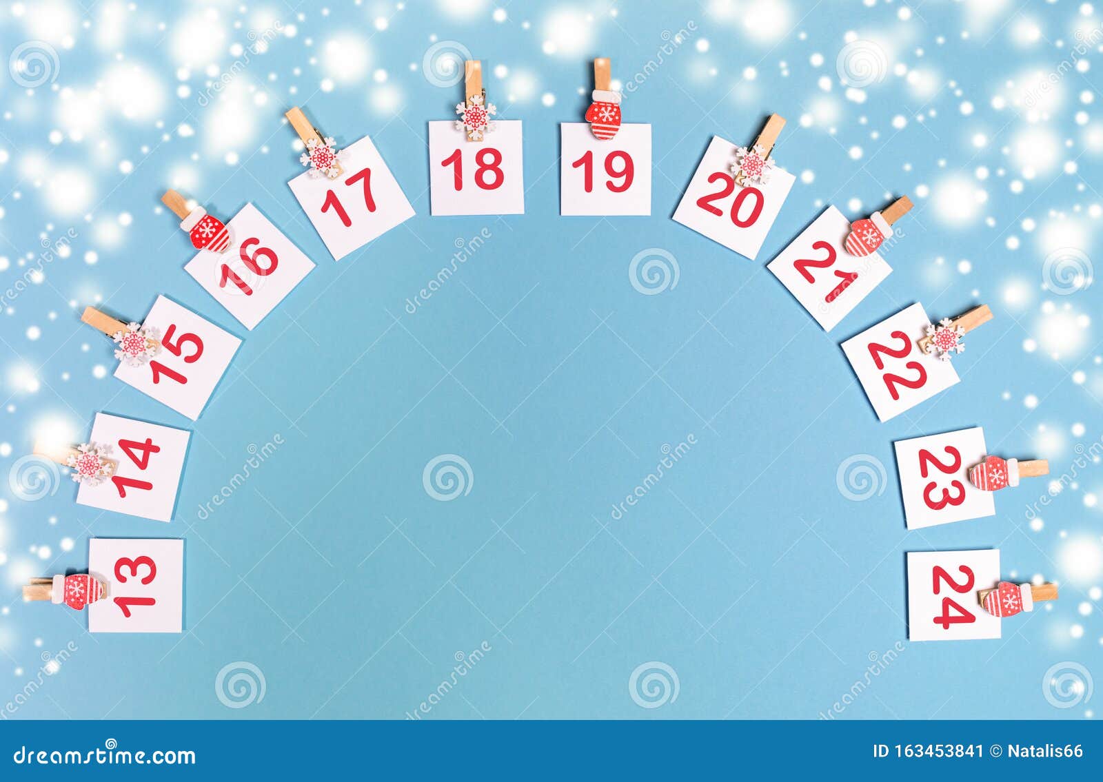 1324 Part of Advent Calendar Mockup with Copy Space. Sheets with