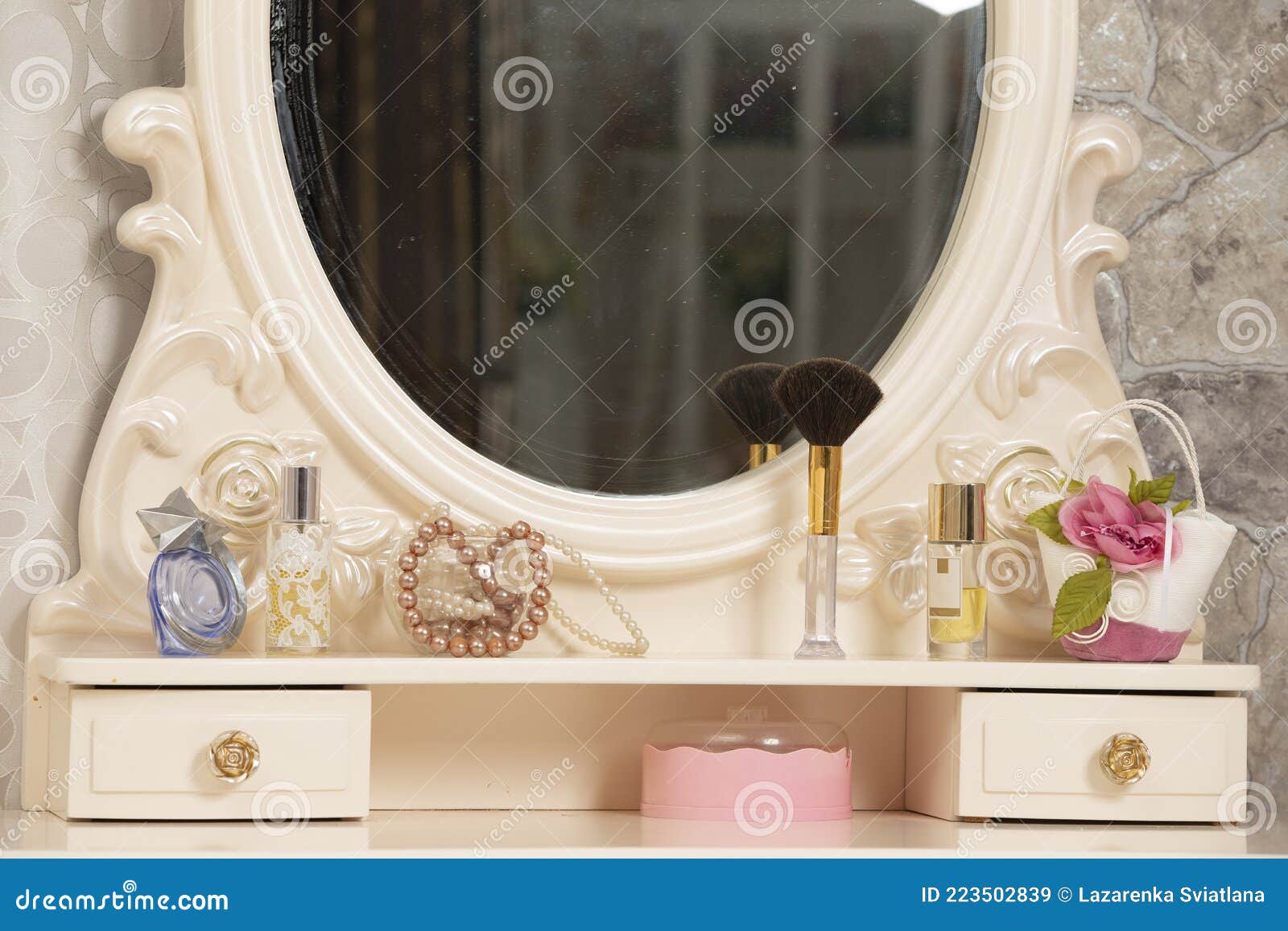 Part of a Beautiful Dressing Table Stock Image Image of fashion