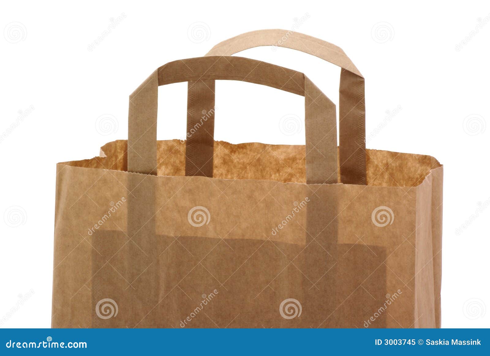 Part of a brown paper bag. stock image. Image of handle - 3003745