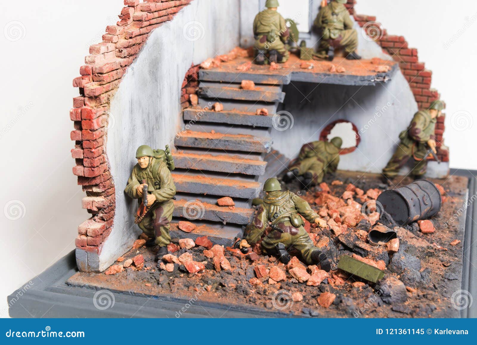 Part of Diorama with Six Soldiers Stock Image - Image of attack