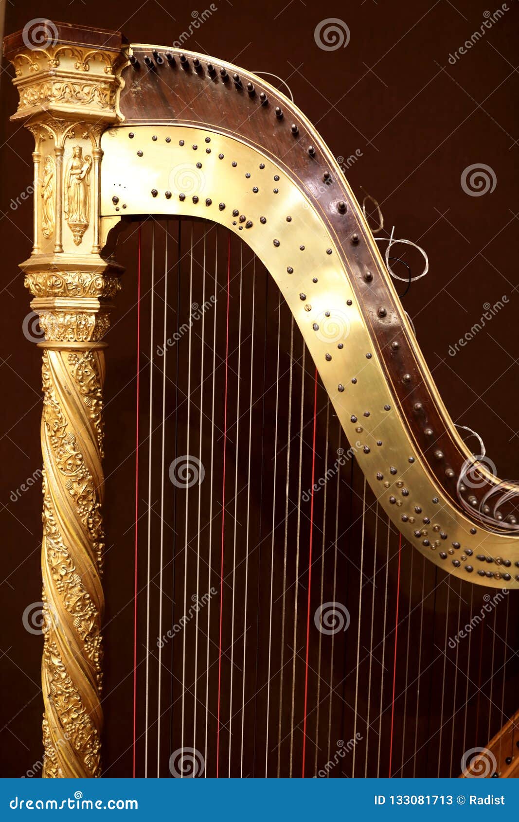 Part of harp stock image. Image of decoration, festival 133081713