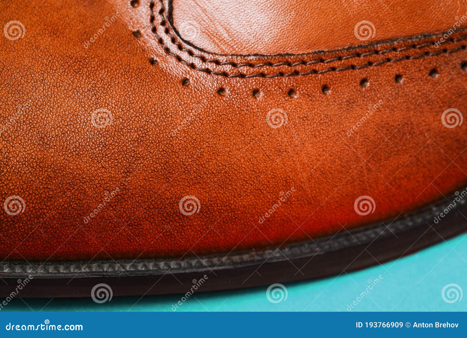 Part of Men`s Shoes Close-up. Genuine Leather Texture Stock Image ...