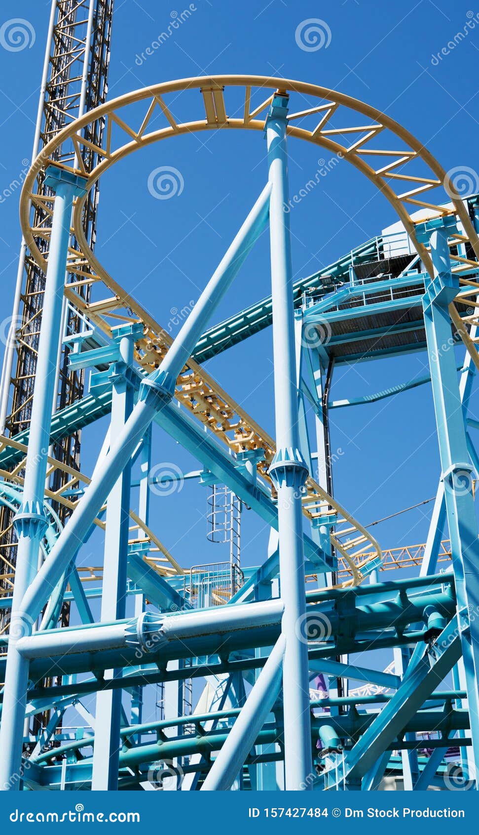 Part of a roller coaster stock photo. Image of iron 157427484