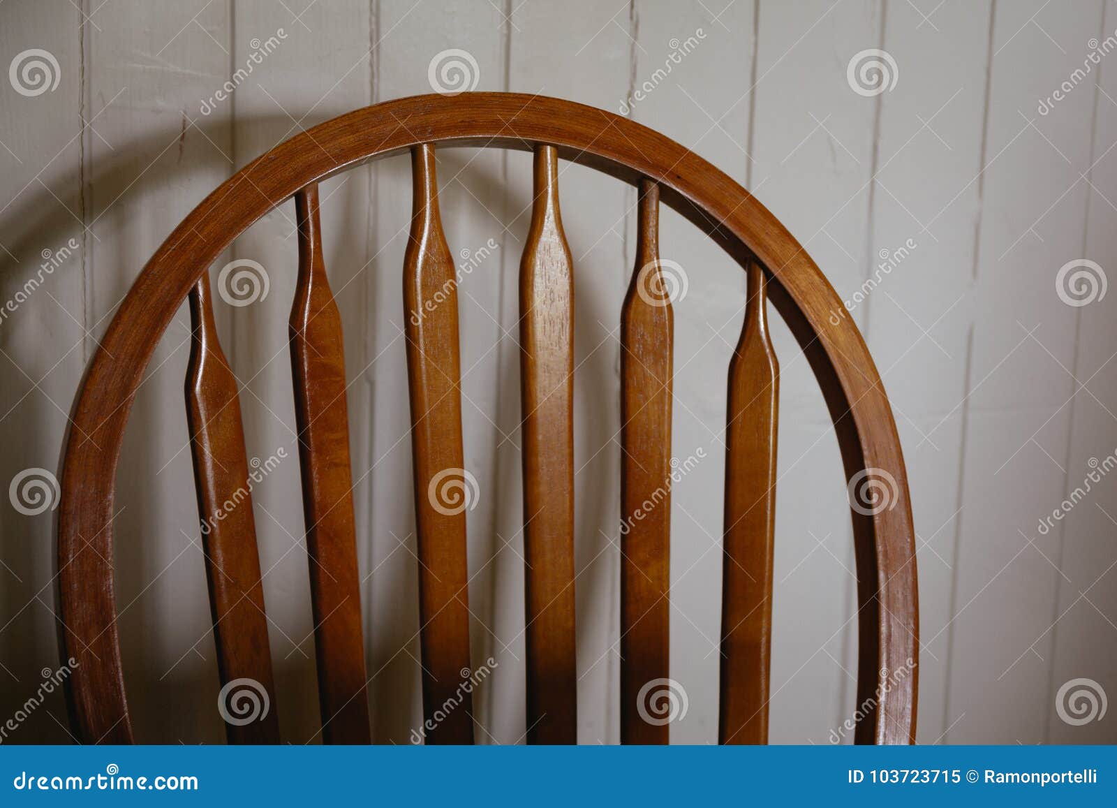 Part of the Seat Back of an Antique Windsor Style Chair Stock Image