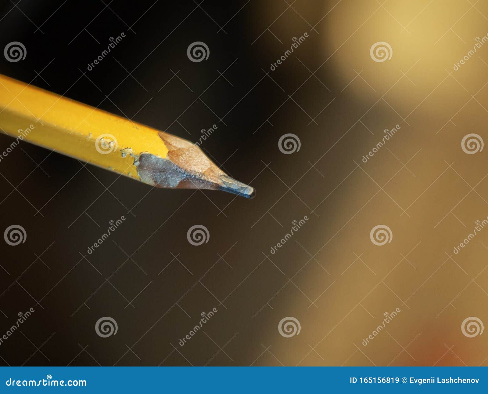 Part of a Simple Pencil on a Blurry Background Stock Image Image of