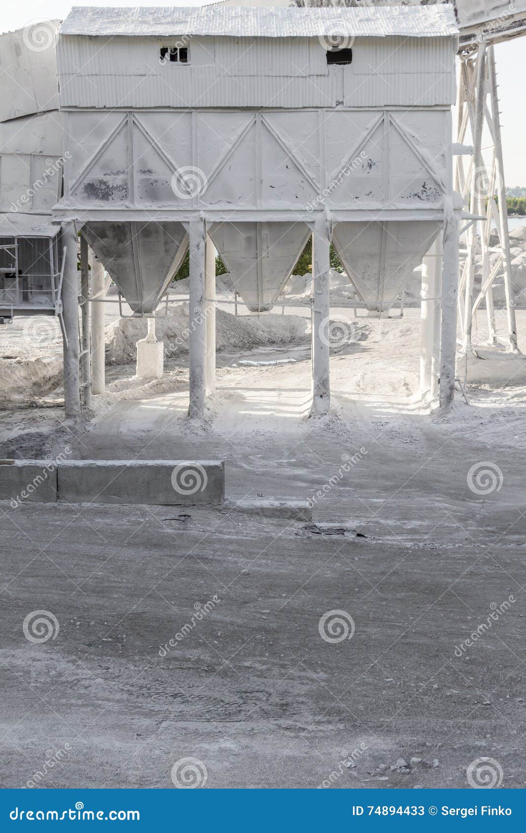 Part of a Small Cement Factory Stock Image - Image of metallic, loading