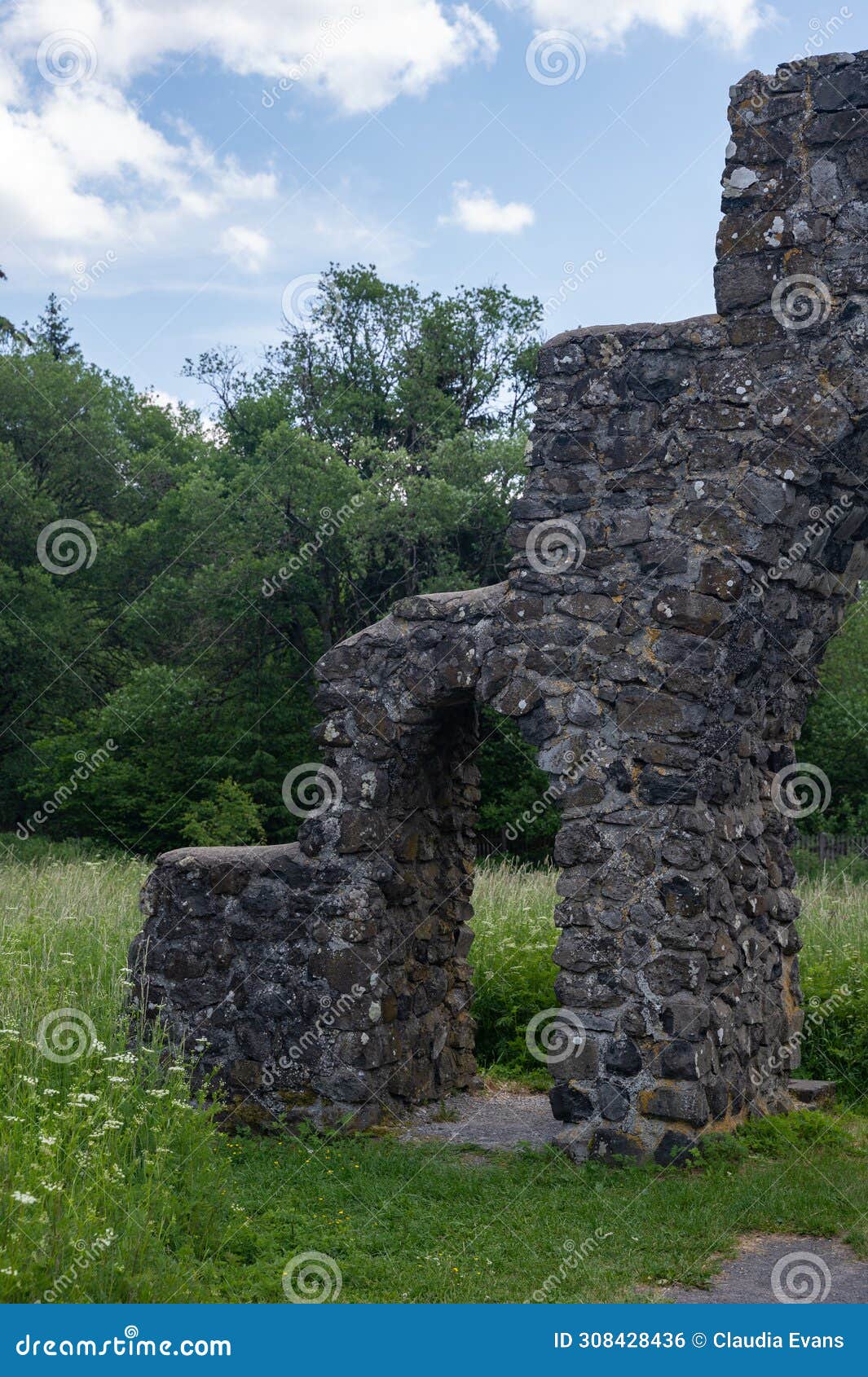 part of a stone gate made of basalt stones