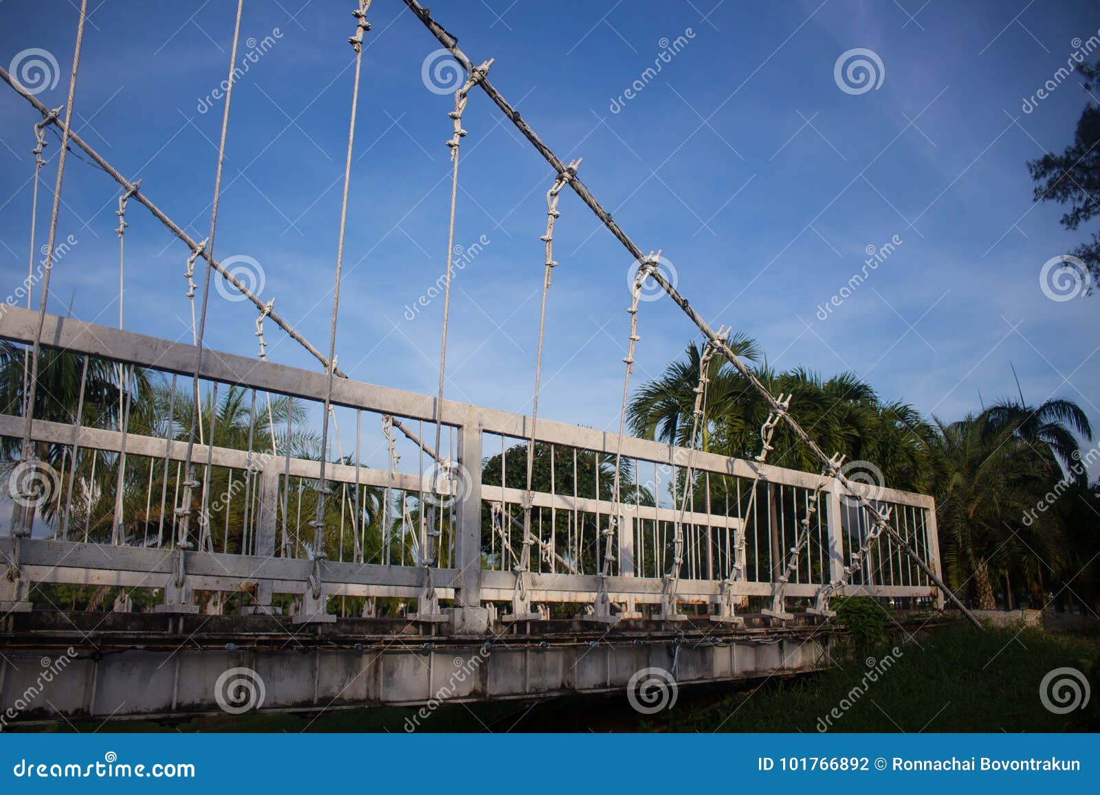 Part of the Suspension Bridge Construction Stock Photo Image of