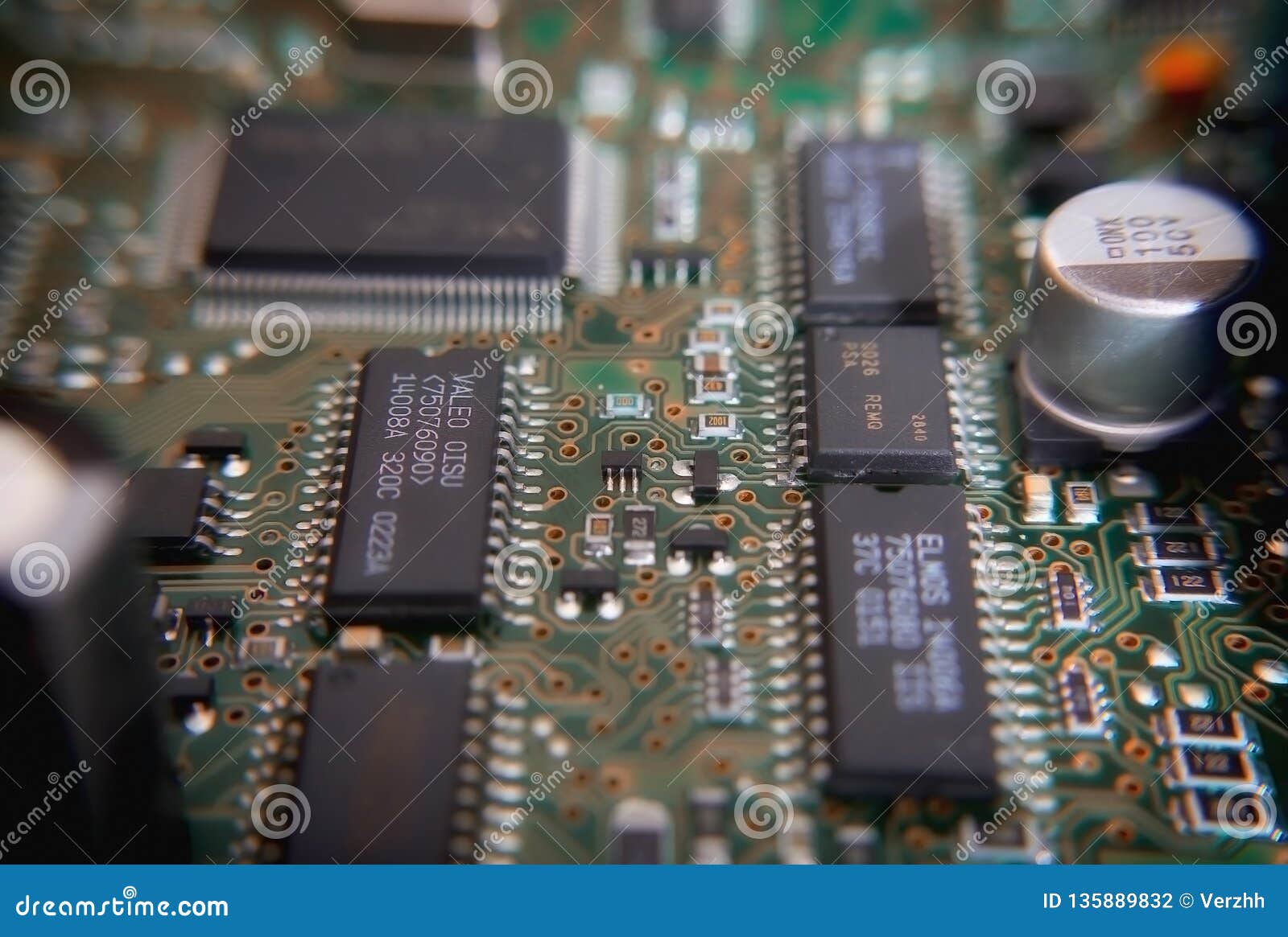 Electronic Part System Plate Stock Photo Image of memory, green