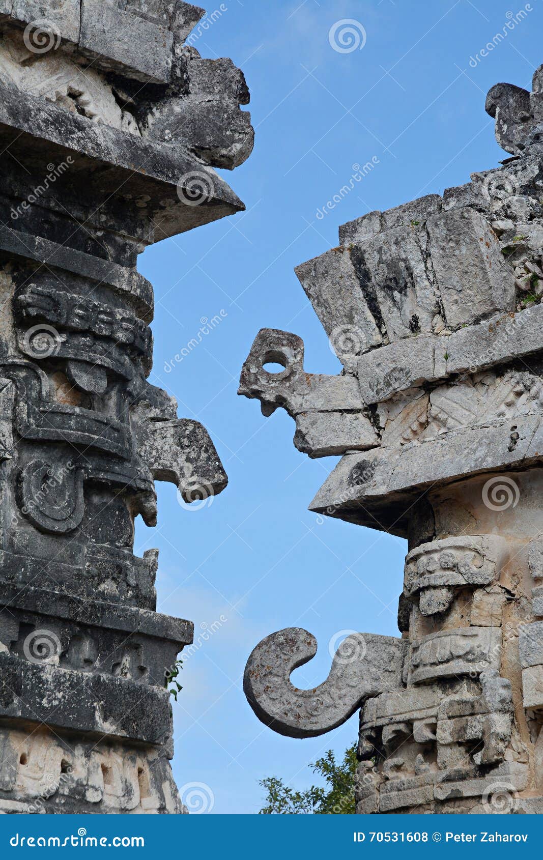 part of temple of reliefs in chichen itza.