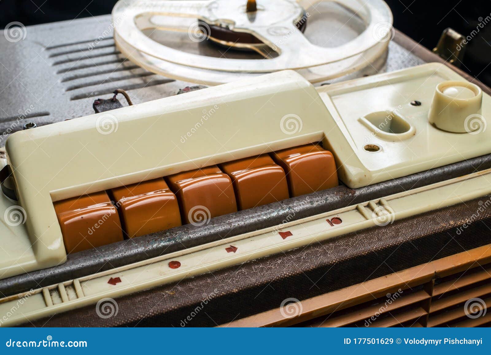 A Part of Vintage Reel Tape Recorder from 1960s. Stock Image - Image of  listen, media: 177501629