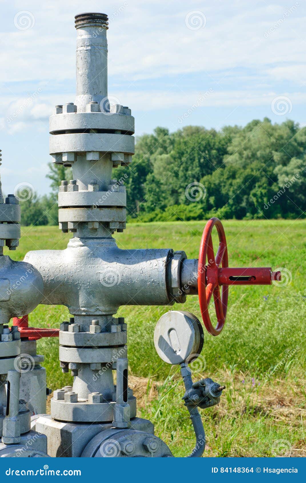 Part Wellhead in the Oil and Gas Industry Stock Photo Image of