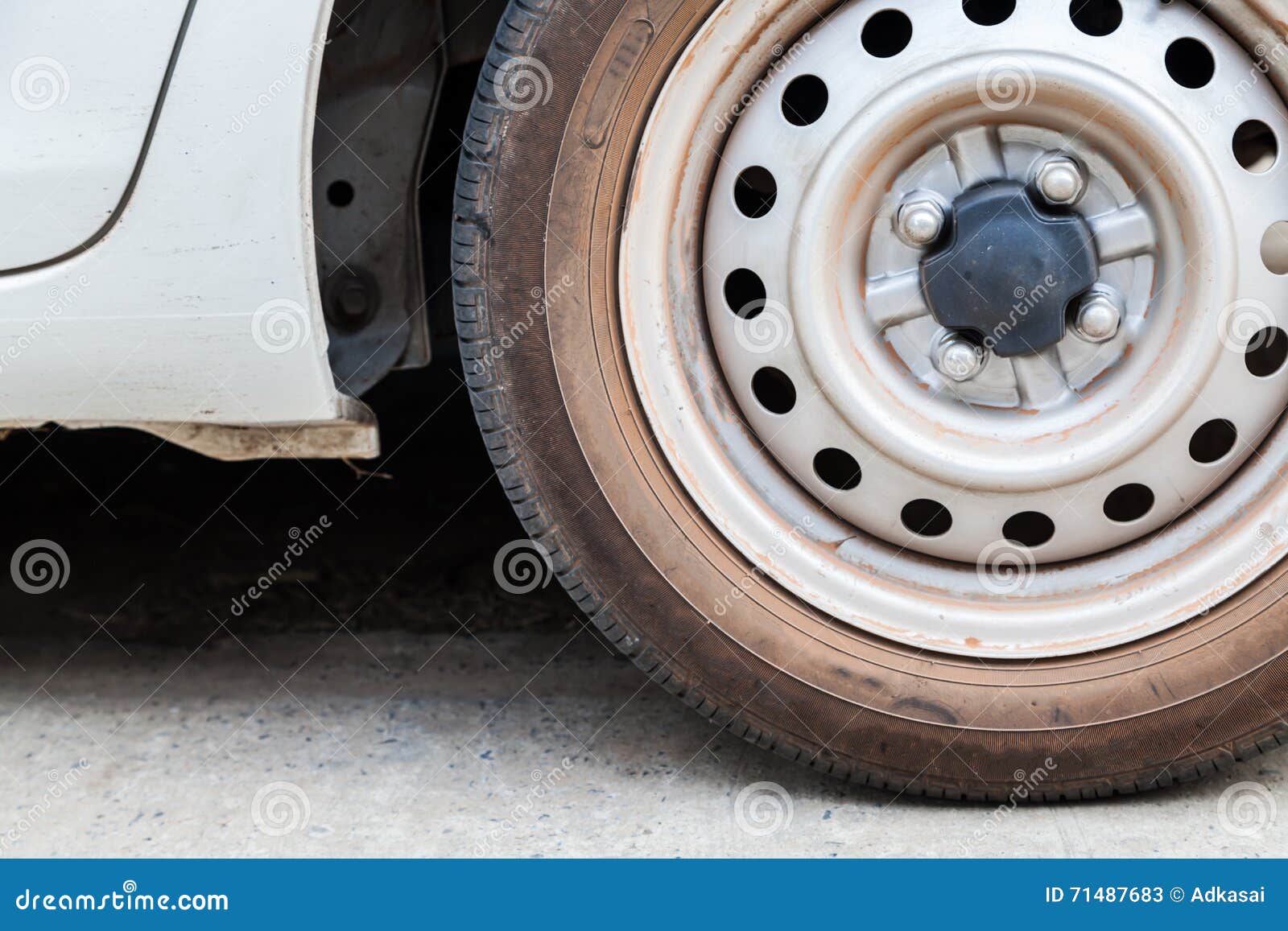 Part of Wheel Car with Old Tires Stock Image Image of automobile