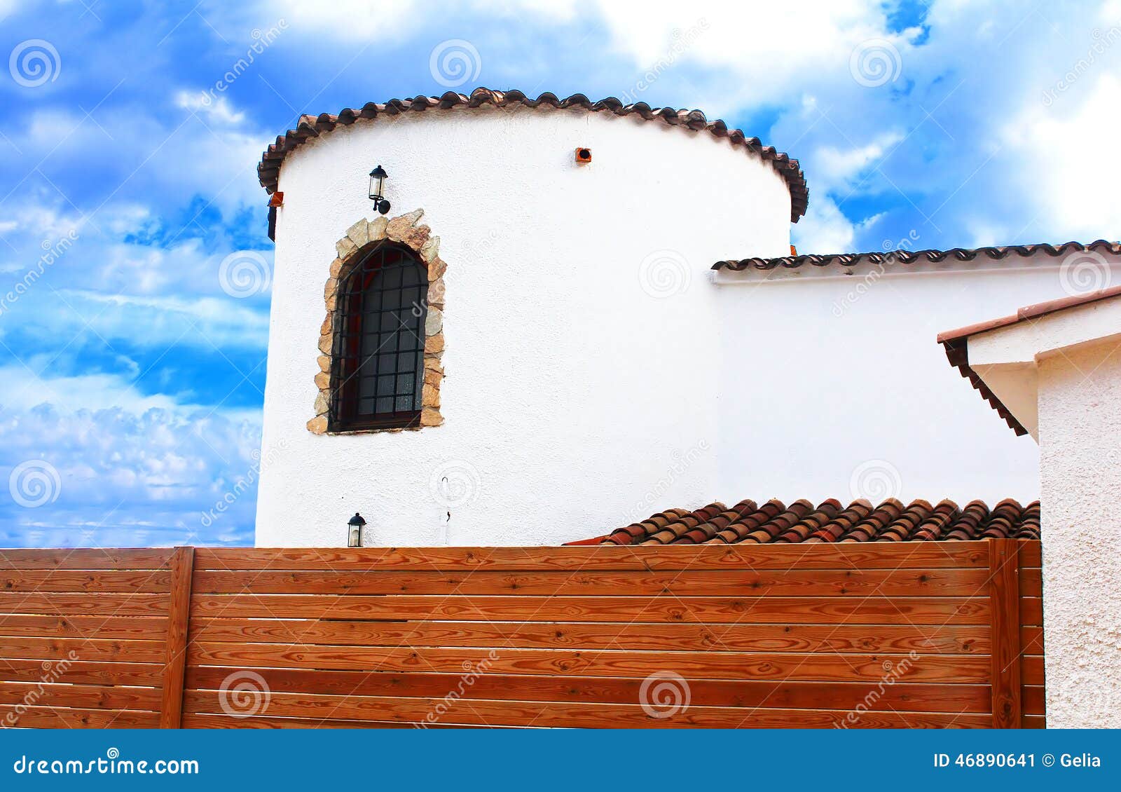part of white mediterranian house in spain