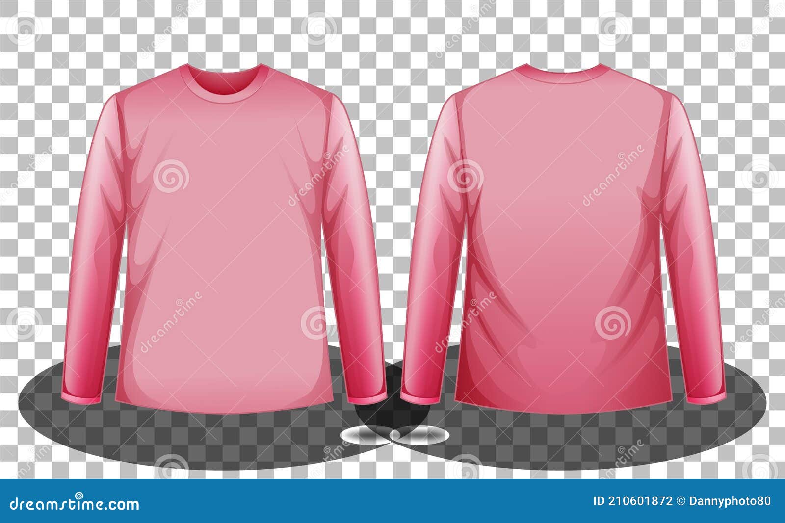Parte Delantera Y De Camiseta Rosa De Mangas Fondo Transparente Ilustración Vector - Ilustración de ropa, acortar: 210601872
