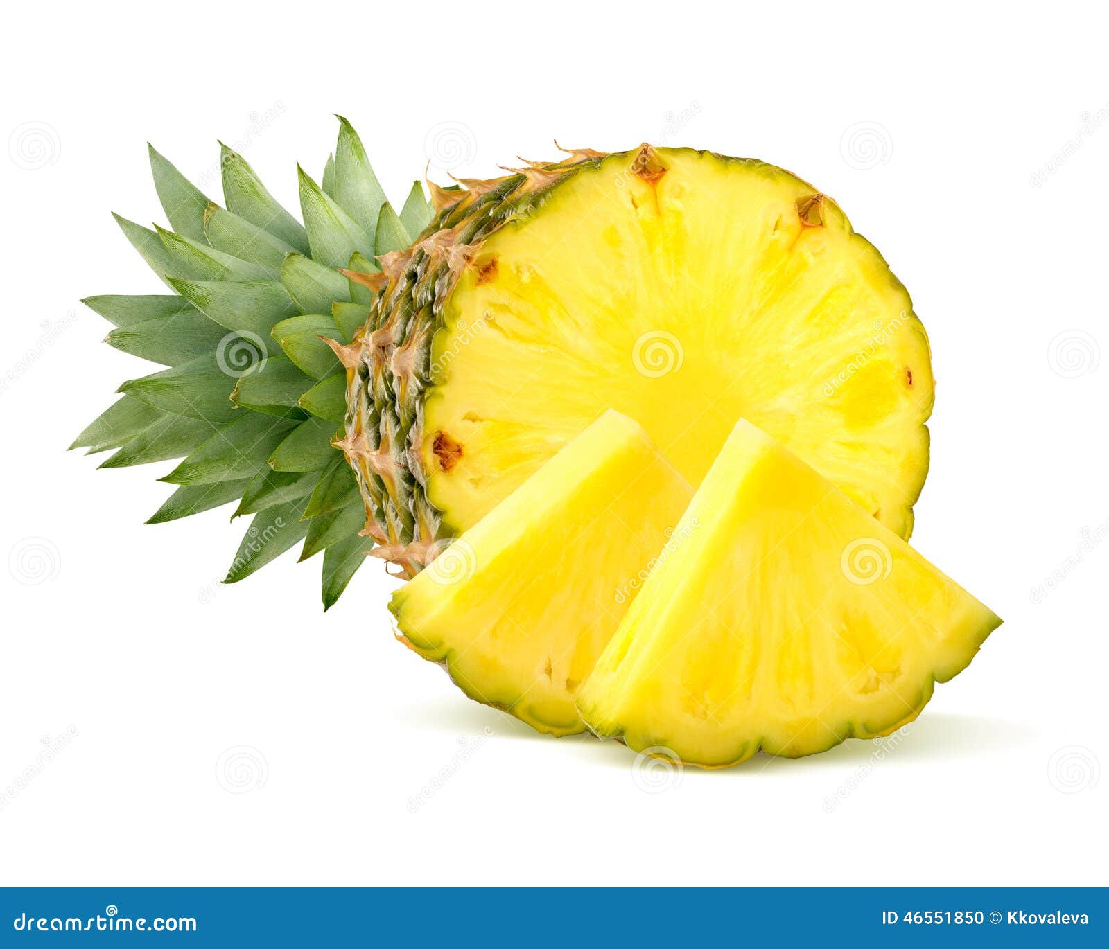 Pedaços De Abacaxi Sobre Fundo Branco Foto de Stock - Imagem de corte,  mercado: 46551850, image size:1600x1370