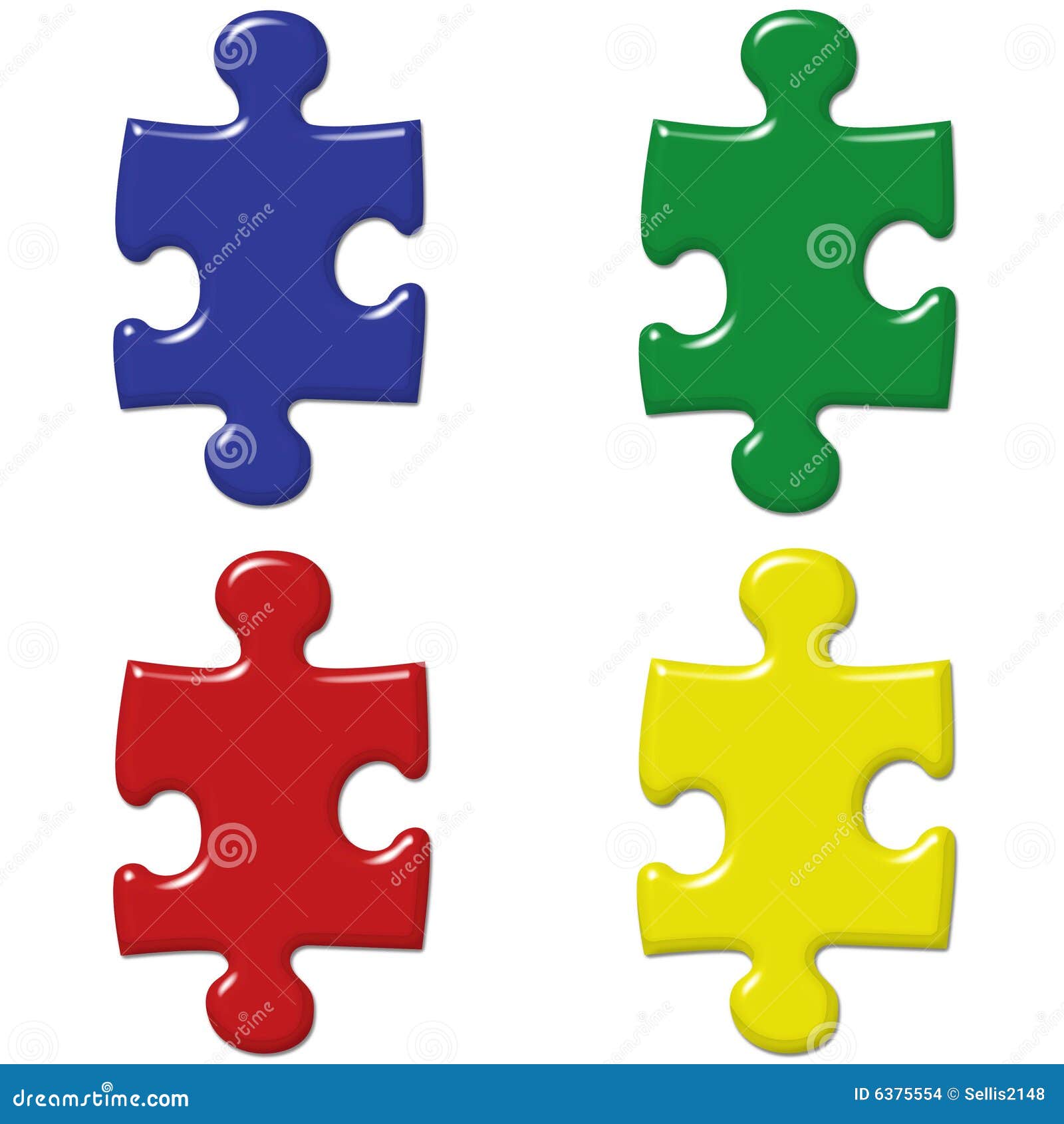 Parti Colorate Primarie Di Puzzle Illustrazione di Stock ...