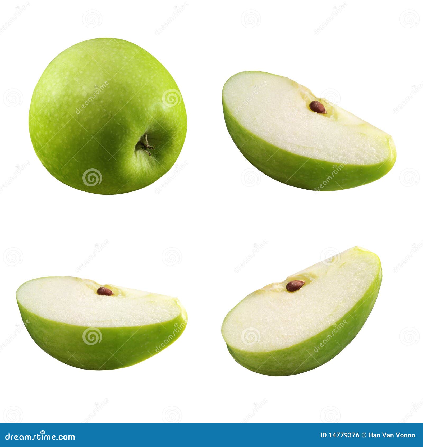 Parti della mela isolate su una priorità bassa bianca
