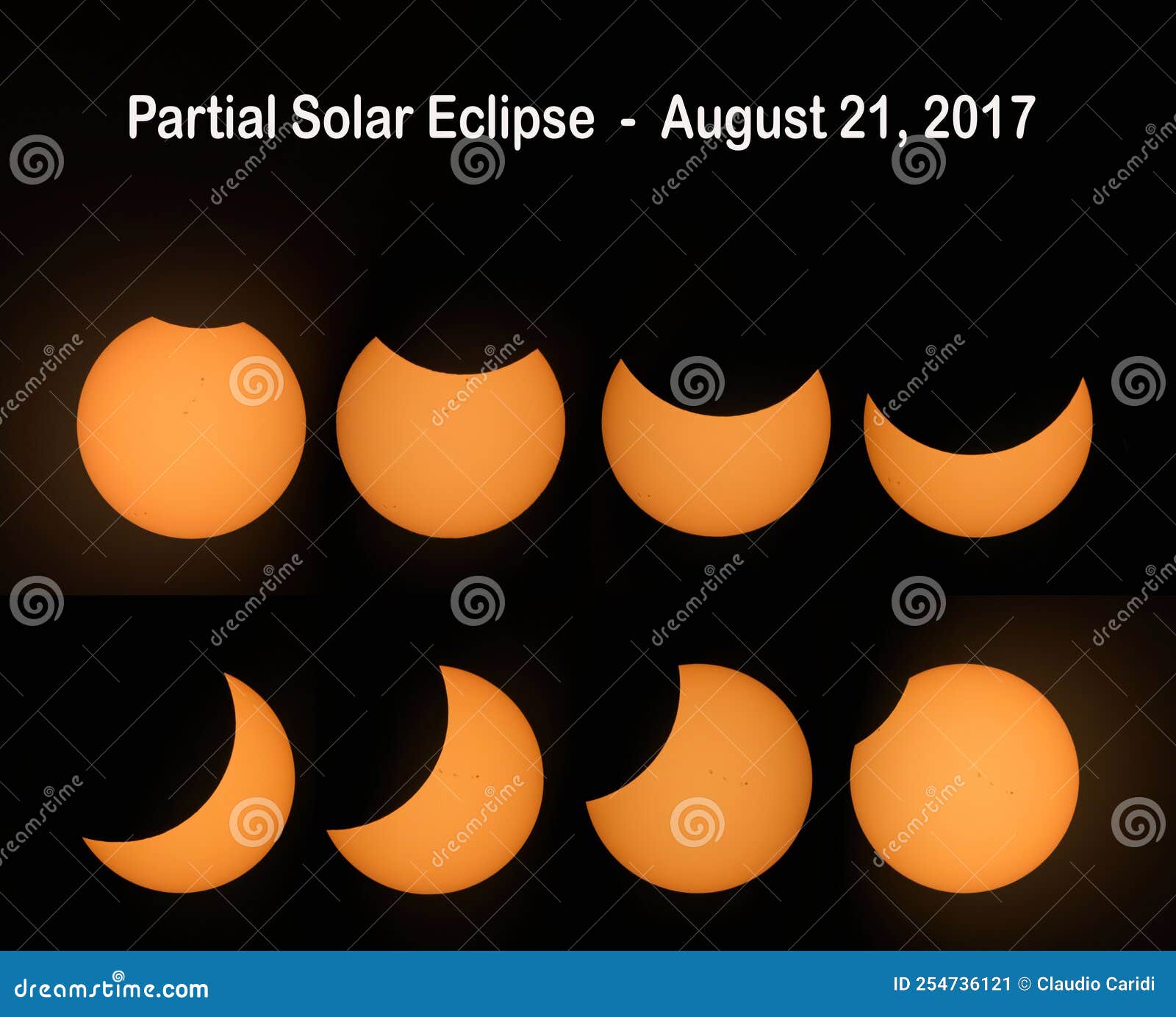 Phases Of Partial Solar Eclipse RoyaltyFree Stock Photo 90158799